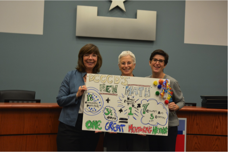 Lory Fischler, Dr. Lois J. Zachary and Lisa Fain presenting their memento. 